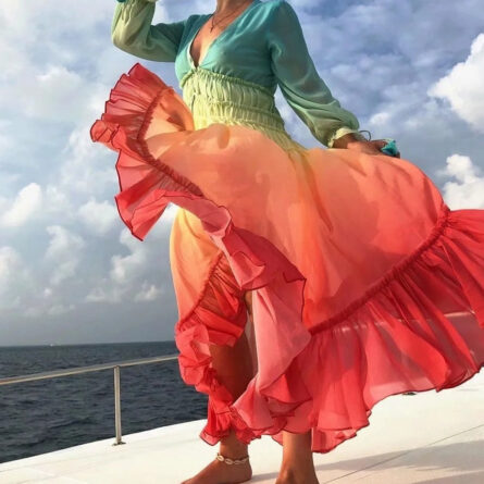 Sunset Serenity Gradient Beach Dress – Bild 8