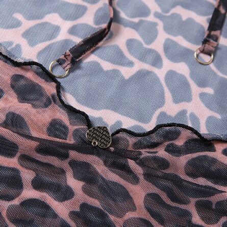 Long Sleeve Mesh Leopard Backless Beach Cover Up Dress – Bild 16