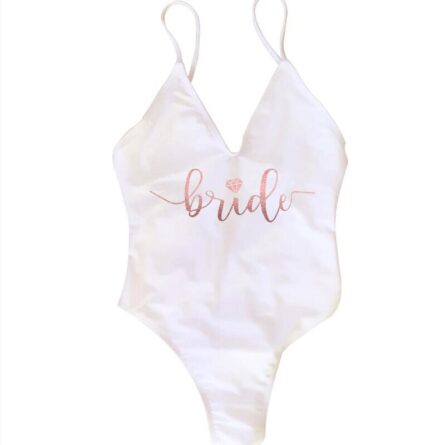 Bride Tribe Lace Back Scrunch Butt Sexy Brazilian Bachelorette Swimsuit – Bild 7