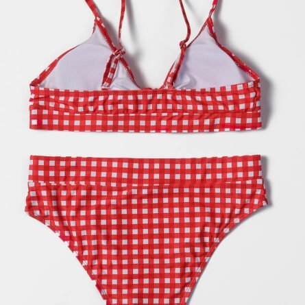 Irresistibly Chic Plaid Bow Bikini - Image 24