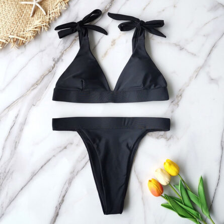 Playful Brazilian Bandage High Cut Bikini - Image 9
