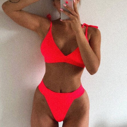 Playful Brazilian Bandage High Cut Bikini - Image 6