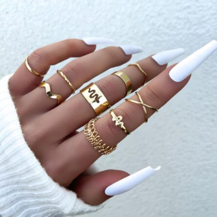 Boho Bliss Silver Gold Ring Set - Image 30