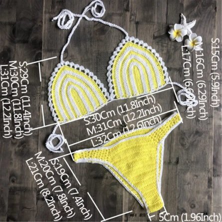 Paradise Perfection Crochet Triangle Bikini Yellow Set – Bild 19