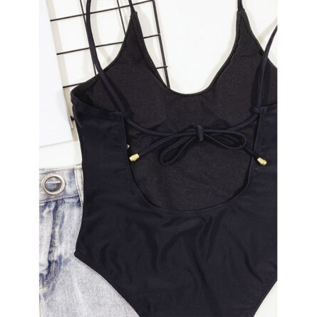 Black Open Back One Piece Swimsuit – Bild 4