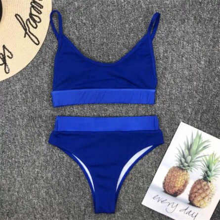 Luxe Solid High-Waist Scoop Bikini Set - Image 33