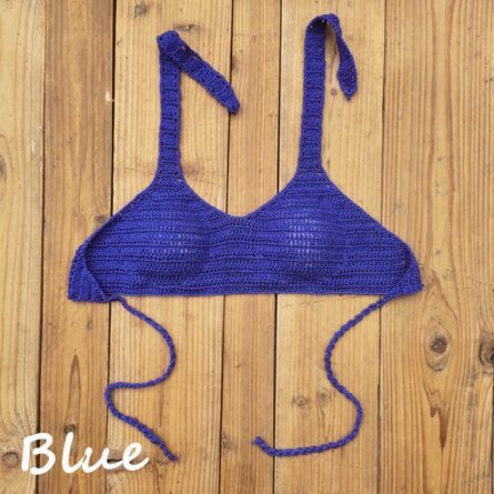 Cabana Push Up Knitted Crochet Halter Bikini Top - Image 15