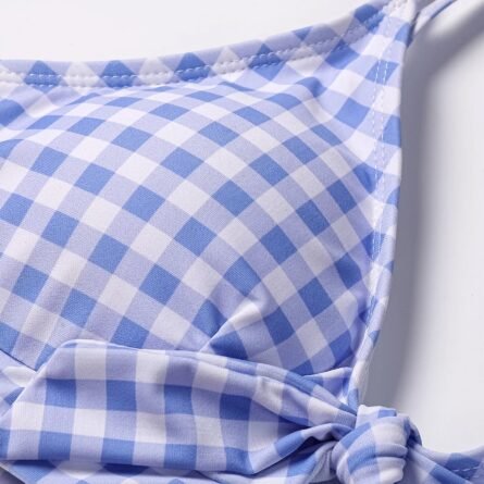 Irresistibly Chic Plaid Bow Bikini - Image 3