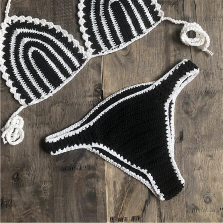 Paradise Perfection Crochet Triangle Bikini Orange Set - Image 29