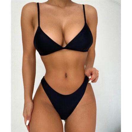 3 Piece Bikini Set with Transparent Mesh Ruffled Beach Cover Up Pants - Image 67