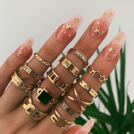 Boho Bliss Silver Gold Ring Set - Image 11