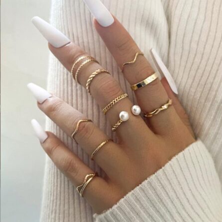 Boho Bliss Silver Gold Ring Set - Image 32