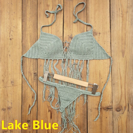 Bohemian Breeze 3-Piece Crochet Bikini Set with Tassel Skirt - Image 10