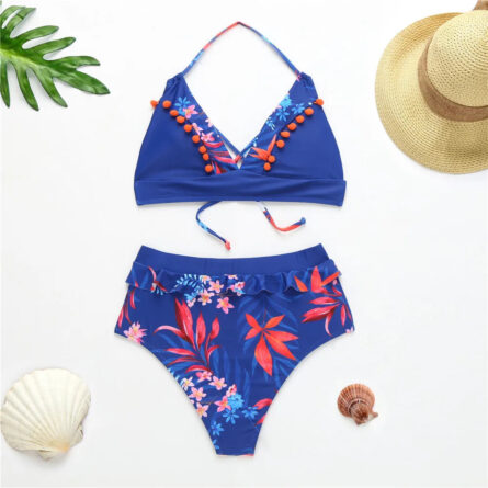 Anabella Blue High Waisted Bikini - Image 3