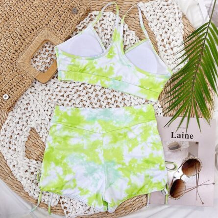 Pure Devotion High Waist Bikini Sexy Workout Outfit Swimwear Drawstring Trendy Workout Outfit - Image 19