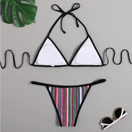 Vibrant Horizon High Neck Cover Up Top Bikini Set – Bild 16
