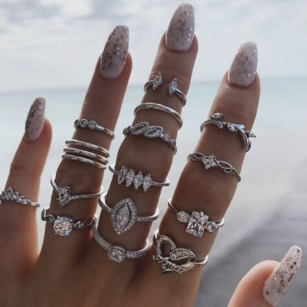 Boho Bliss Silver Gold Ring Set - Image 15