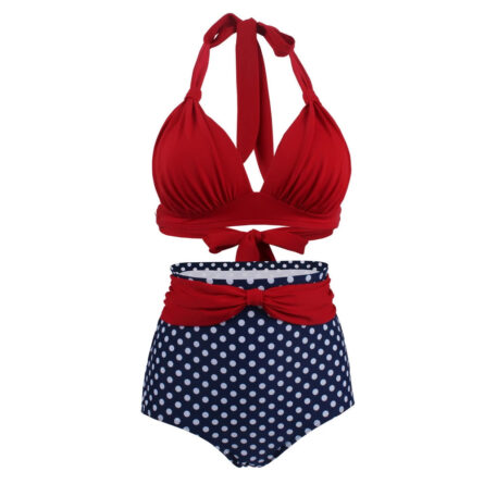 Retro Queen Halter High Waist Bikini - Image 3