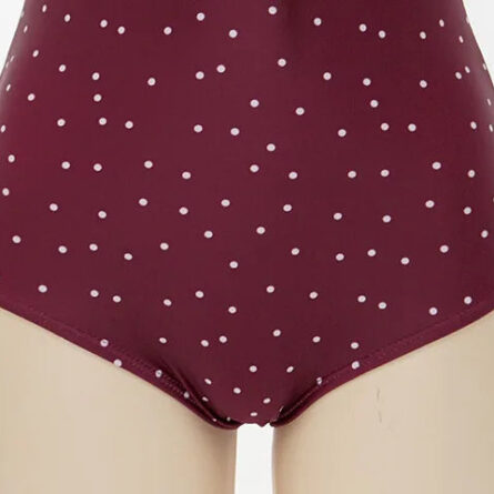 Burgundy Puff Sleeve Modest Swimsuit - Image 23