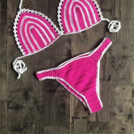 Paradise Perfection Crochet Triangle Bikini Yellow Set – Bild 25