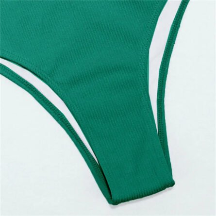 Luxe Solid High-Waist Scoop Bikini Set - Image 32