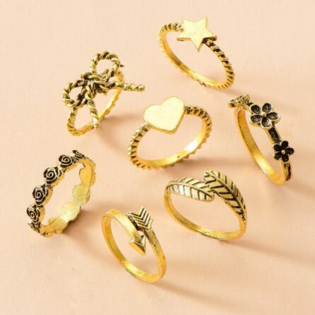 Boho Bliss Silver Gold Ring Set - Image 10