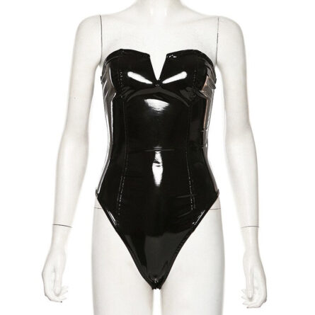 Hot Kitten Ultimate V-Shape PU Leather Bodysuit – Bild 10