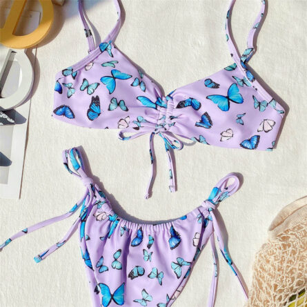 Butterfly Ruched Side Tie Bikini – Bild 16