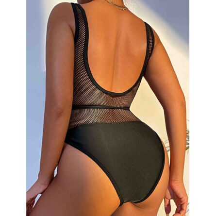 Sunset and Swim Black Cut Out See Through Swimsuit - Image 4