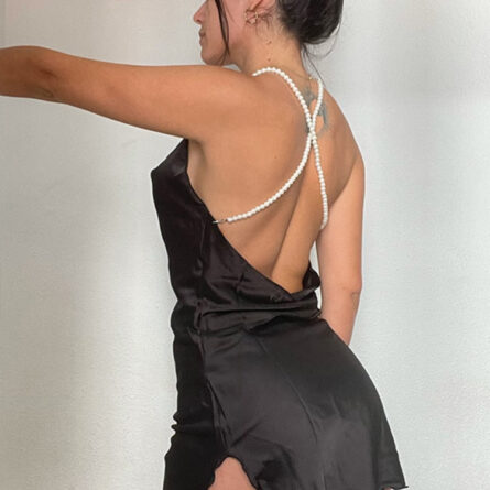 Piece of This Silk Strap Pearl Mini Dress – Bild 6