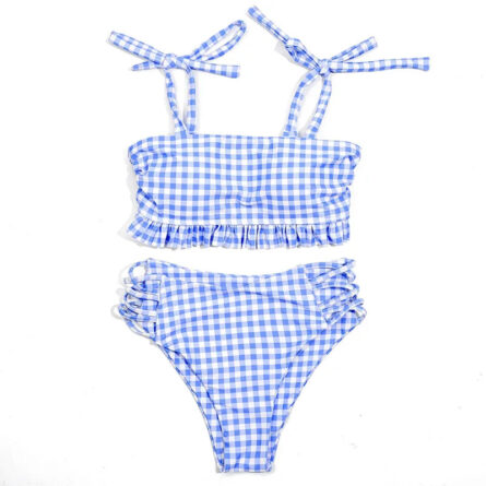 Vintage Vibes Gingham Plaid High Waisted Two-Piece Bikini - Image 21