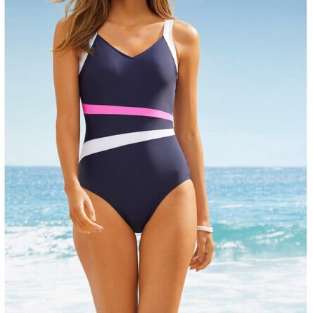 Striped ShapeSculpt One Piece Tummy Control Swimwear Swimsuit - Image 14
