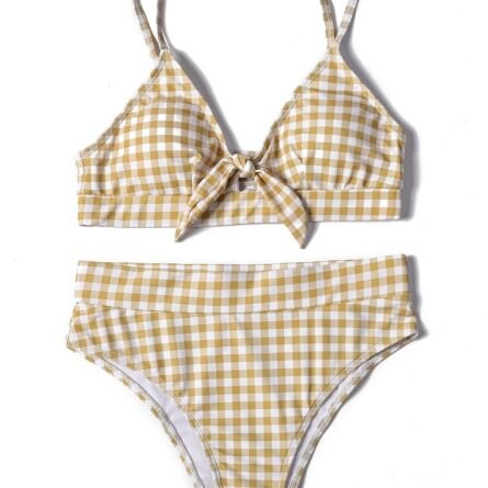 Irresistibly Chic Plaid Bow Bikini - Image 31