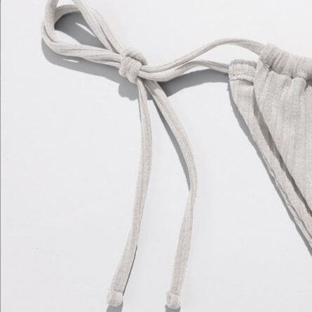 Brazilian Ruffle Ruched Solid Bikini - Image 25