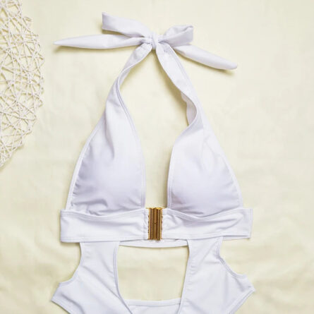 Luxe Cut Out Belted Halter Swimsuit – Bild 13