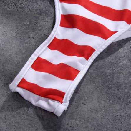 Hot American Flag Thong One Piece Lace Up Swimsuit - Image 16