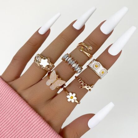 Boho Bliss Silver Gold Ring Set - Image 34