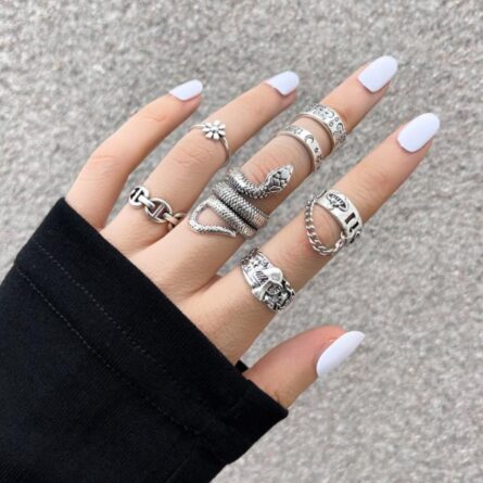 Boho Bliss Silver Gold Ring Set - Image 6