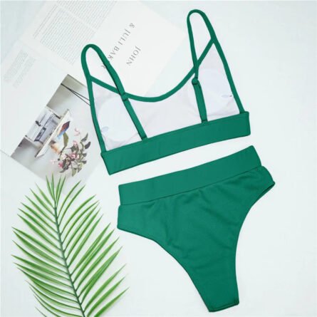 Luxe Solid High-Waist Scoop Bikini Set - Image 31