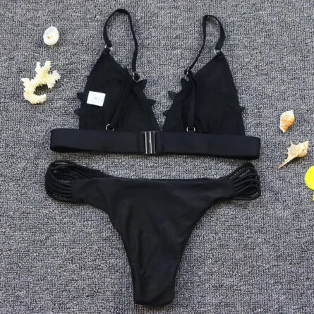 Sunset Crush Sexy 3D Floral Transparent Brazilian Yellow Bikini - Image 21