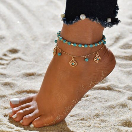 Bohemian Seashell Heart Anklet - Image 6