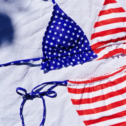 American Goddess Ruffle Triangle Bikini - Image 6