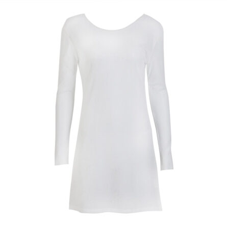 Alexandra Sexy White Beach Cover Up Dress Mesh Backless Mini Dress - Image 14