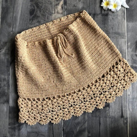 Boho Breeze Handmade Crochet Mini Skirt - Image 16