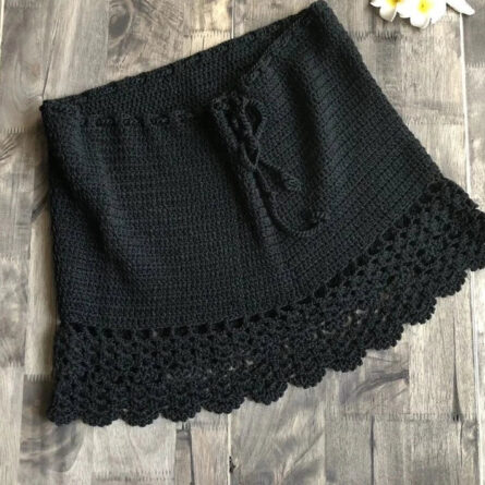 Boho Breeze Handmade Crochet Mini Skirt - Image 15