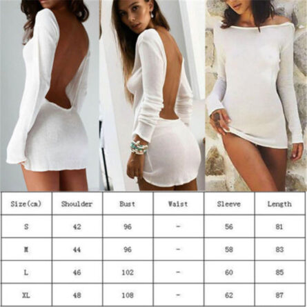 Alexandra Sexy White Beach Cover Up Dress Mesh Backless Mini Dress - Image 8