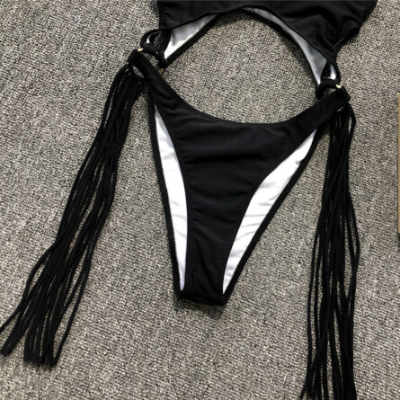 Tassel Dreams Underboob High Cut Out Swimsuit - Image 31