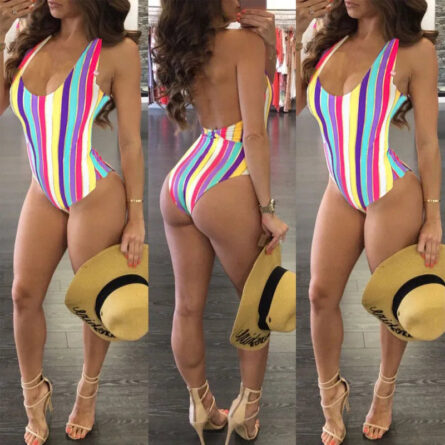 Striped Rainbow Paradise One Piece Swimsuit – Bild 13