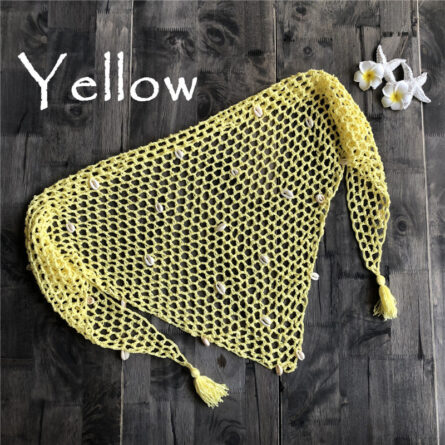 Salty Waves Seashells Crochet Boho Crochet Beach Cover Up Wrap - Image 21