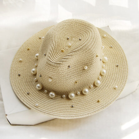 Pearl Beach Elegance Summer Straw Sun Hat - Image 6